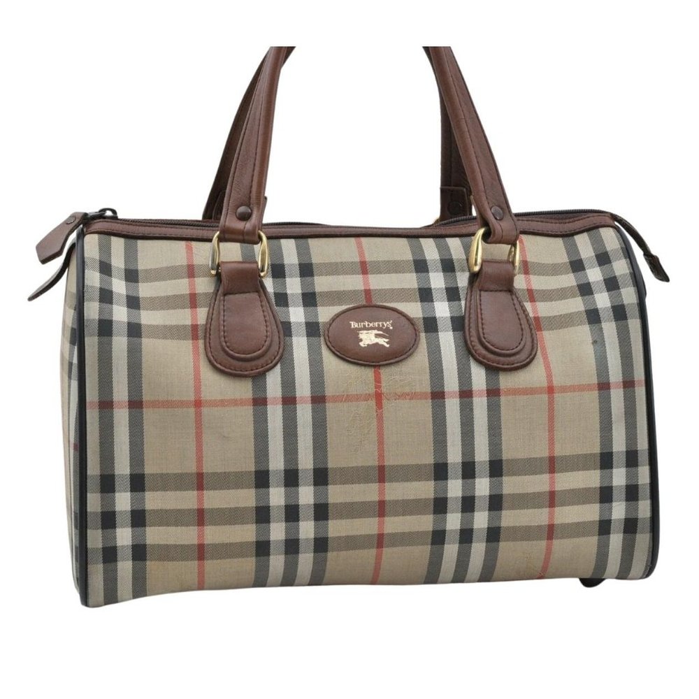 Auth Burberry Nova Check Hand Bag #27738B19 - Picture 1 of 12
